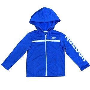 Reebok Toddler Boys Cozy Fleece Zip Up Hoodie Sweatshirt Blue Size 4 NWT/Flaw